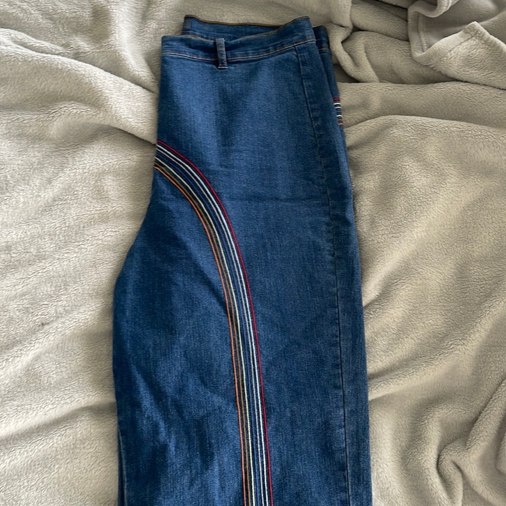 Mondcloth 70’s Rainbow Jeans